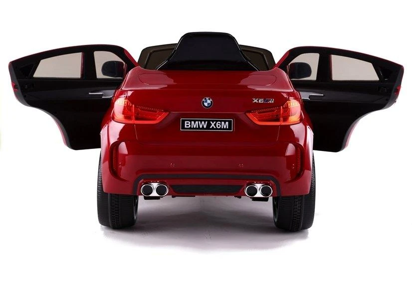 Lean Cars Vaikiškas elektrinis visureigis BMW X6M, nudažytas raudonai