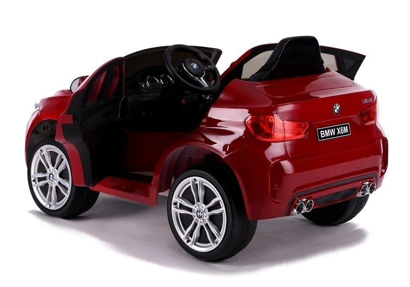 Lean Cars Vaikiškas elektrinis visureigis BMW X6M, nudažytas raudonai