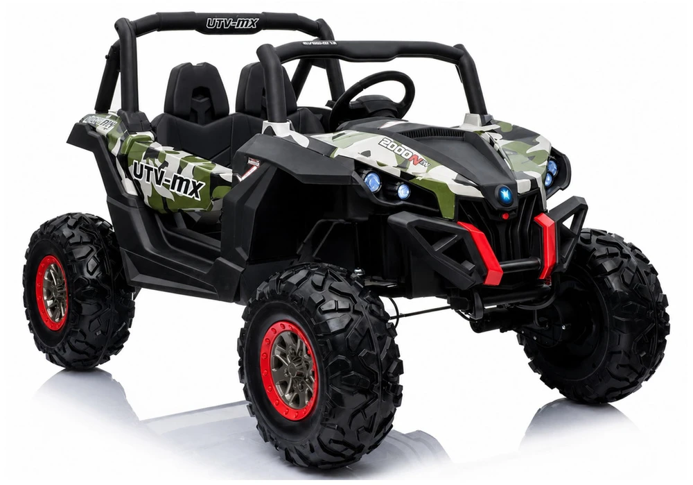 Lean Cars Dvivietis vaikiškas elektromobilis Buggy XMX603, juoda/žalia