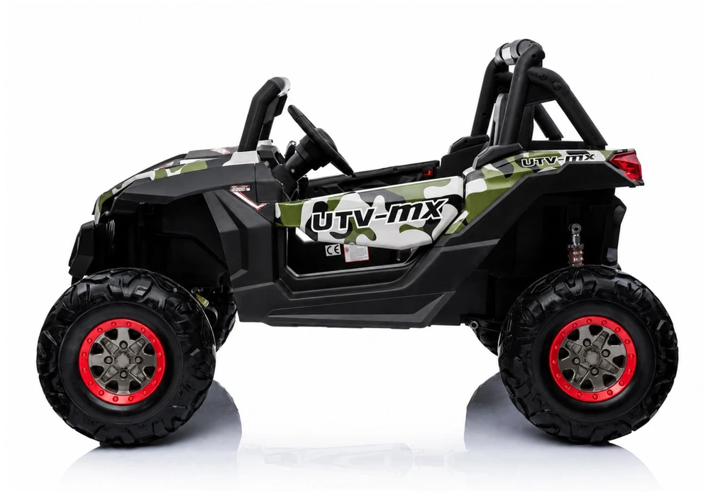 Lean Cars Dvivietis vaikiškas elektromobilis Buggy XMX603, juoda/žalia