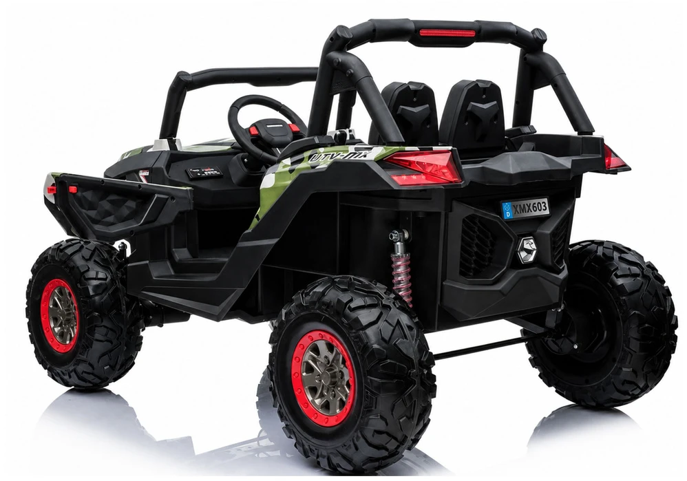 Lean Cars Dvivietis vaikiškas elektromobilis Buggy XMX603, juoda/žalia