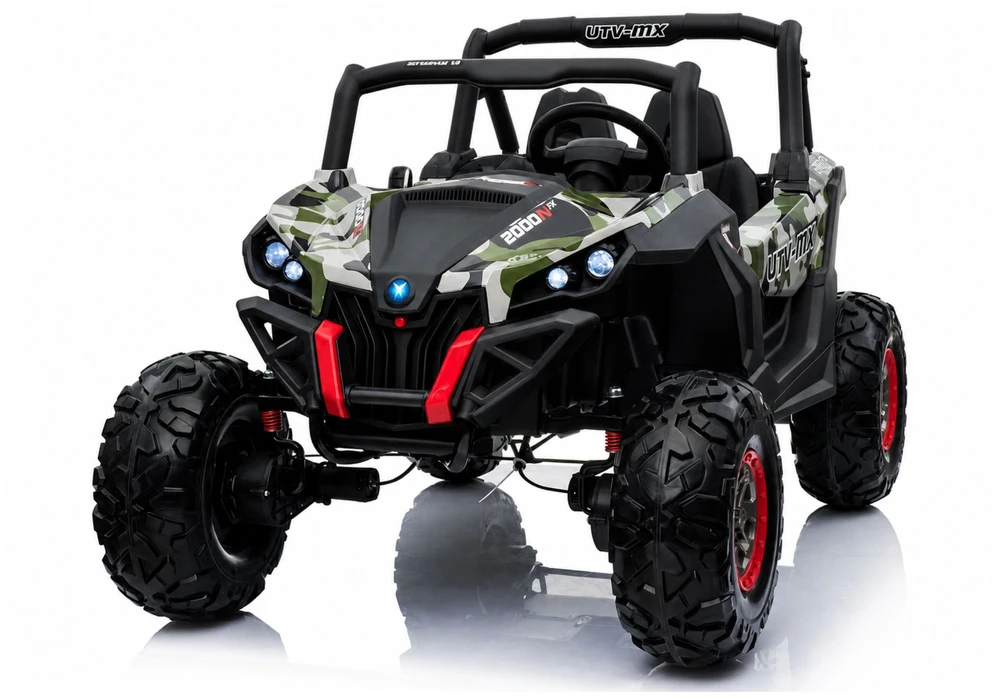 Lean Cars Dvivietis vaikiškas elektromobilis Buggy XMX603, juoda/žalia