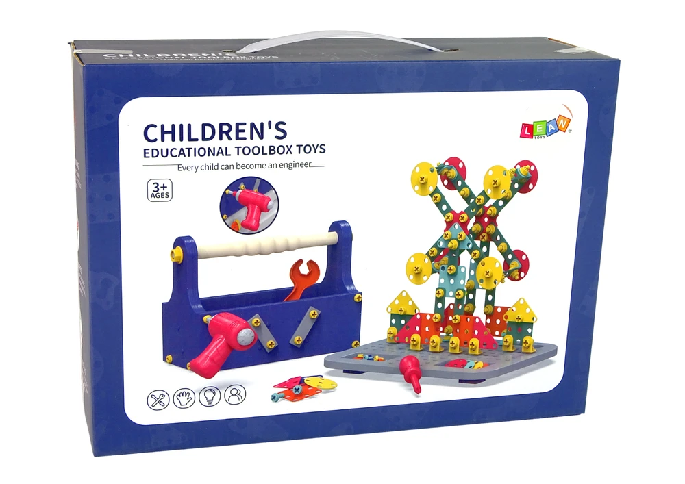 Lean Toys Vaikiškas įrankių rinkinys su bateriniu atsuktuvu