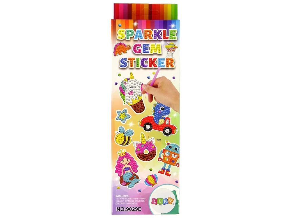 Lean Toys Mozaikos lipdukų rinkinys su vienaragiais ir saldainiais