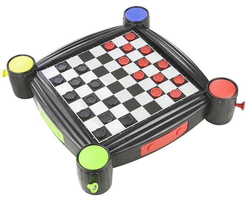 Lean Toys Stalo žaidimų rinkinys 7in1 su šachmatais, šaškėmis ir backgammon