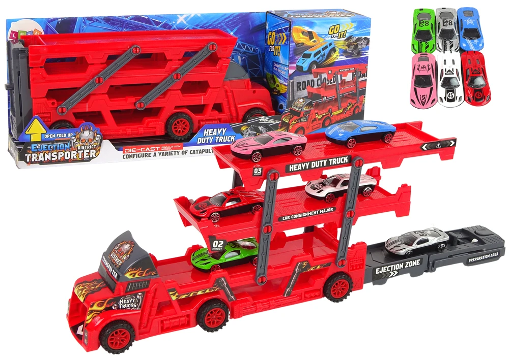 Lean Toys Trijų aukštų autovežis LeanToys