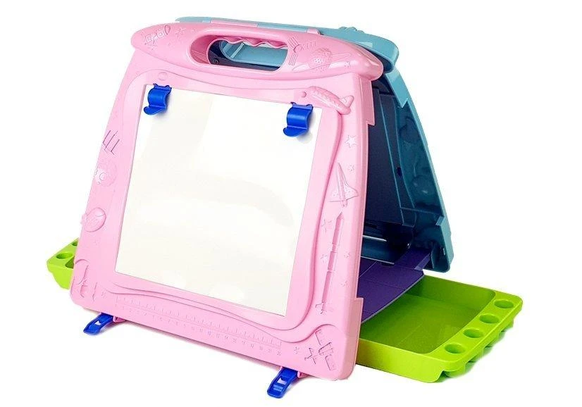 Lean Toys Dvipusė piešimo lenta su priedais LeanToys