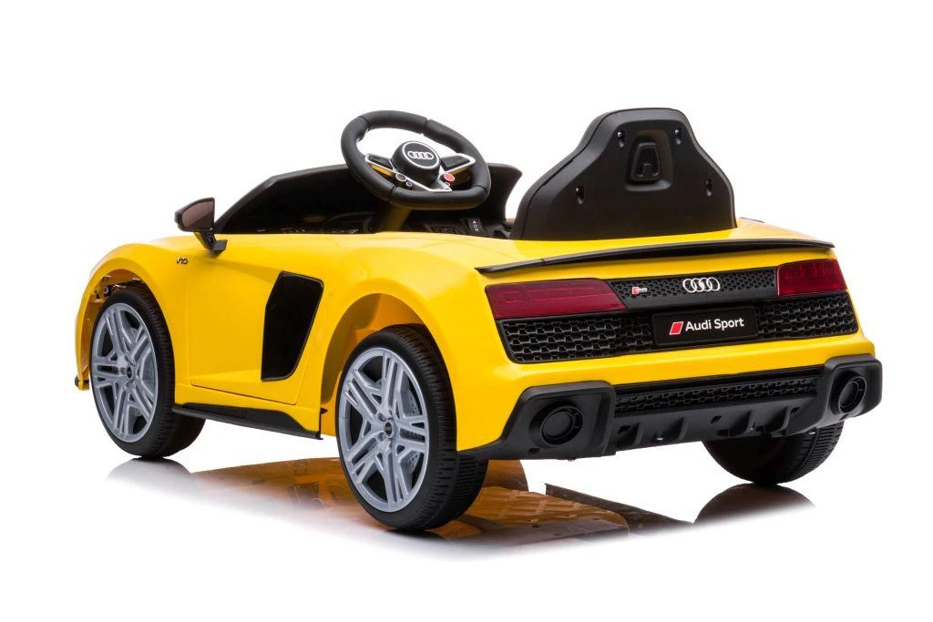 Lean Cars Vienvietis elektromobilis vaikams AUDI R8 A300, geltonas