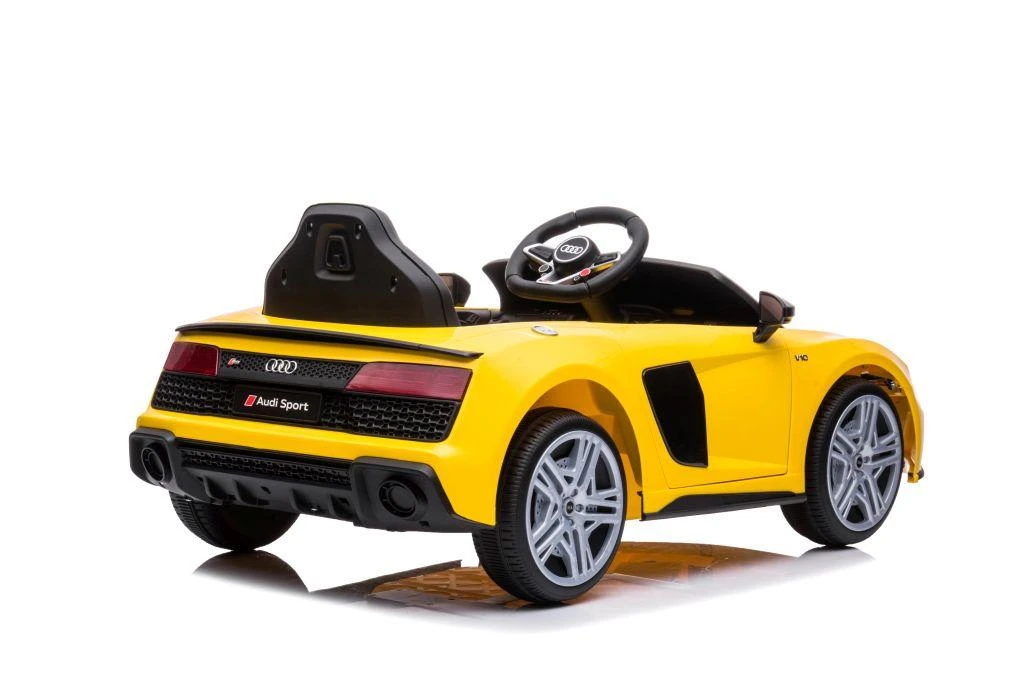 Lean Cars Vienvietis elektromobilis vaikams AUDI R8 A300, geltonas