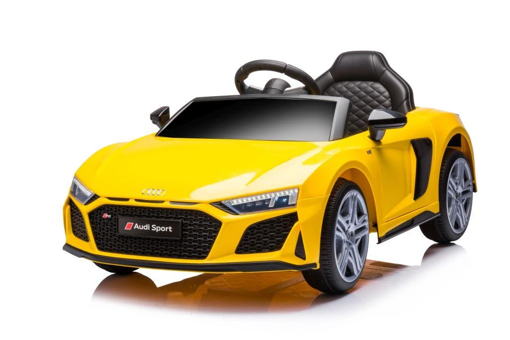 Lean Cars Vienvietis elektromobilis vaikams AUDI R8 A300, geltonas