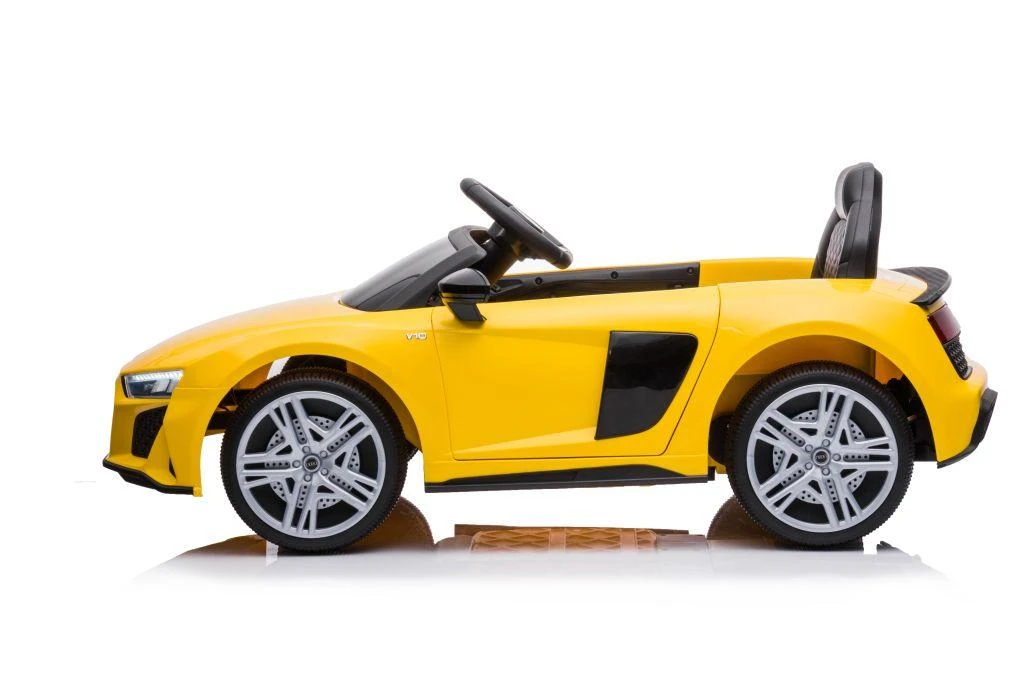 Lean Cars Vienvietis elektromobilis vaikams AUDI R8 A300, geltonas
