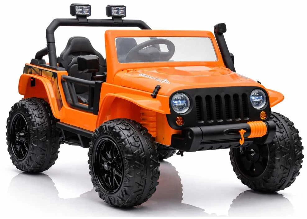 Lean Cars Akumuliatorinis dvivietis automobilis vaikams XB-1118 4x4, oranžinės spalvos