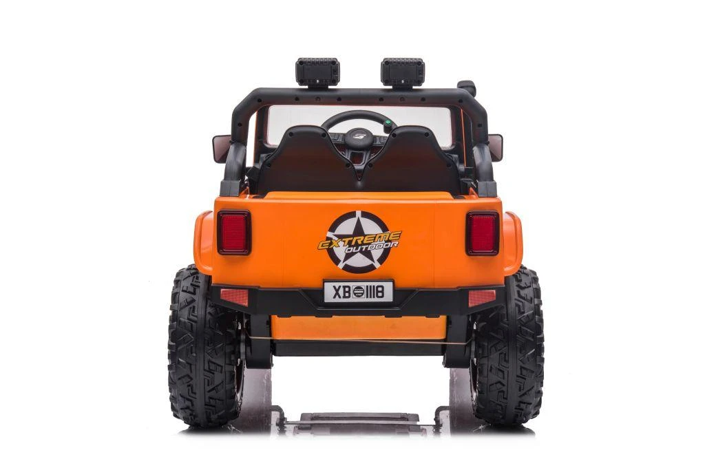 Lean Cars Akumuliatorinis dvivietis automobilis vaikams XB-1118 4x4, oranžinės spalvos