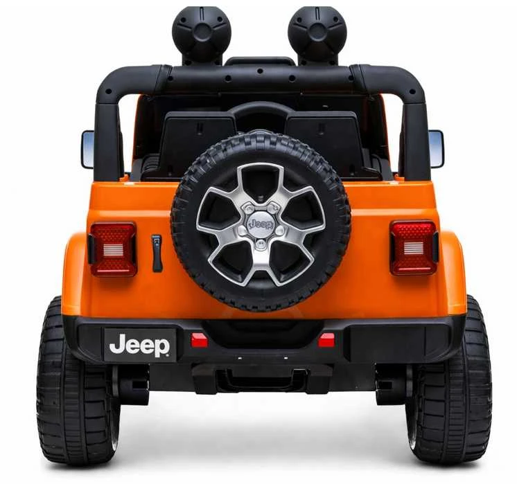 Lean Cars Dvivietis vaikiškas elektromobilis Jeep Rubicon 4x4, oranžinis