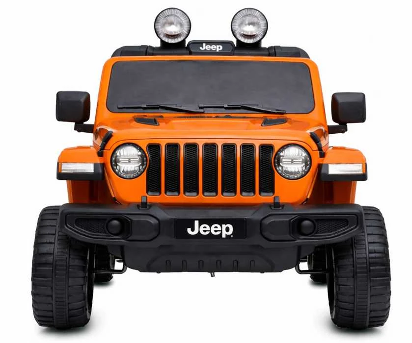 Lean Cars Dvivietis vaikiškas elektromobilis Jeep Rubicon 4x4, oranžinis