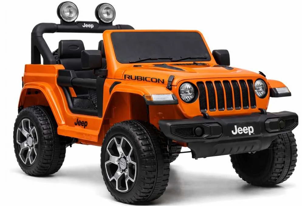 Lean Cars Dvivietis vaikiškas elektromobilis Jeep Rubicon 4x4, oranžinis