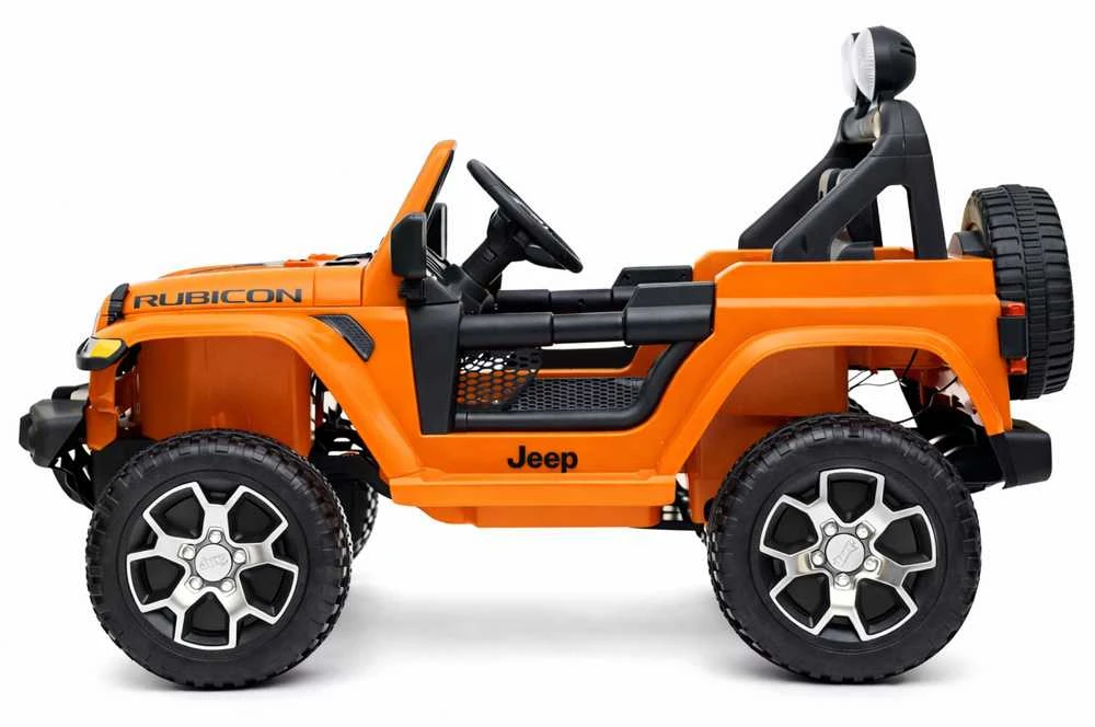 Lean Cars Dvivietis vaikiškas elektromobilis Jeep Rubicon 4x4, oranžinis