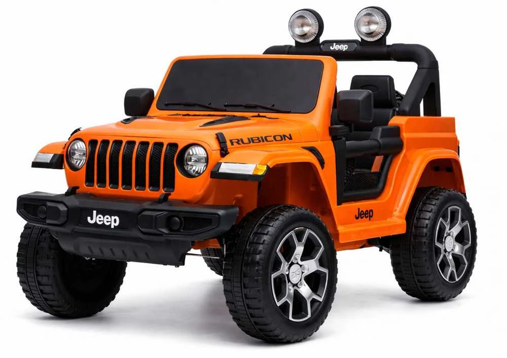 Lean Cars Dvivietis vaikiškas elektromobilis Jeep Rubicon 4x4, oranžinis
