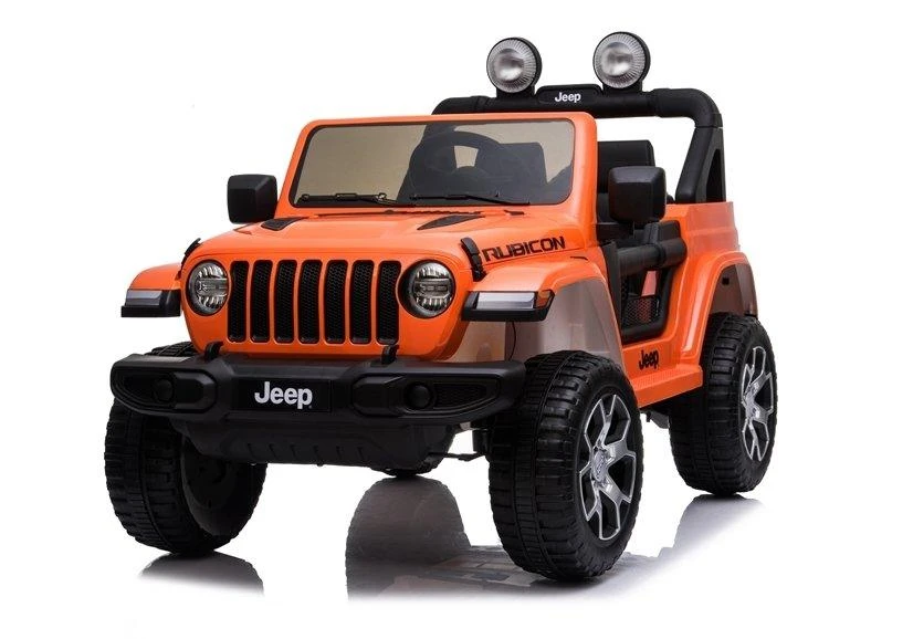 Lean Cars Dvivietis vaikiškas elektromobilis Jeep Rubicon 4x4, oranžinis