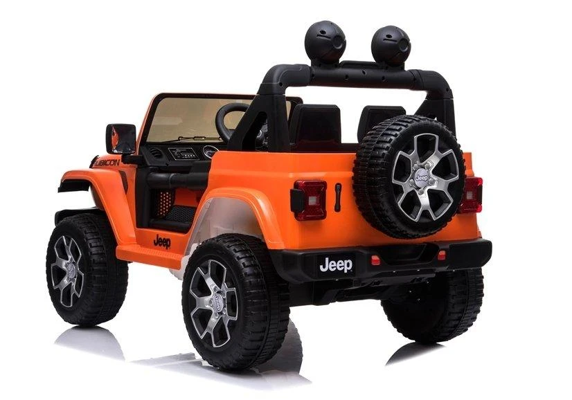 Lean Cars Dvivietis vaikiškas elektromobilis Jeep Rubicon 4x4, oranžinis