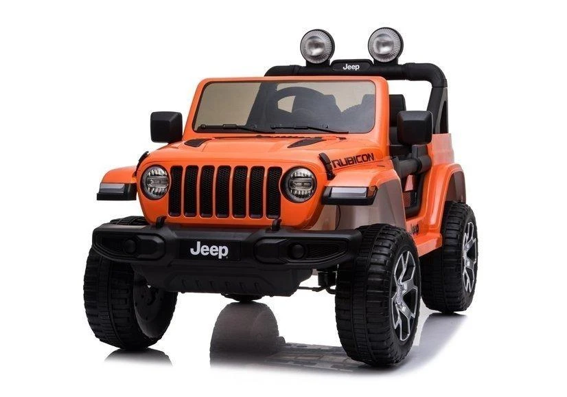 Lean Cars Dvivietis vaikiškas elektromobilis Jeep Rubicon 4x4, oranžinis