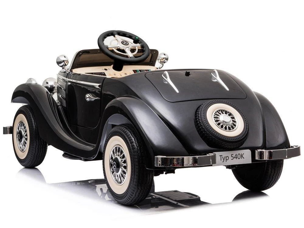Lean Cars Dvivietis elektromobilis Retro Mercedes 540K, juodas