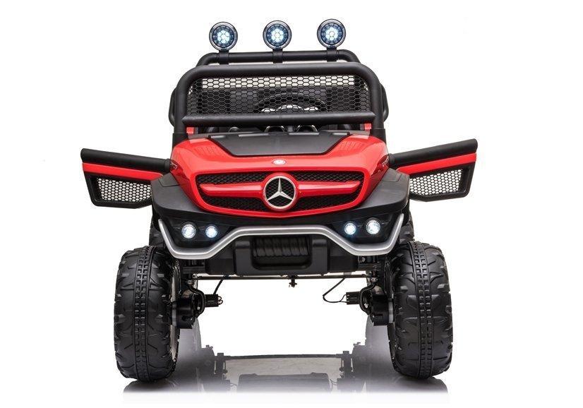 Lean Cars Vaikiškas elektrinis visureigis Mercedes Unimog S, raudonas