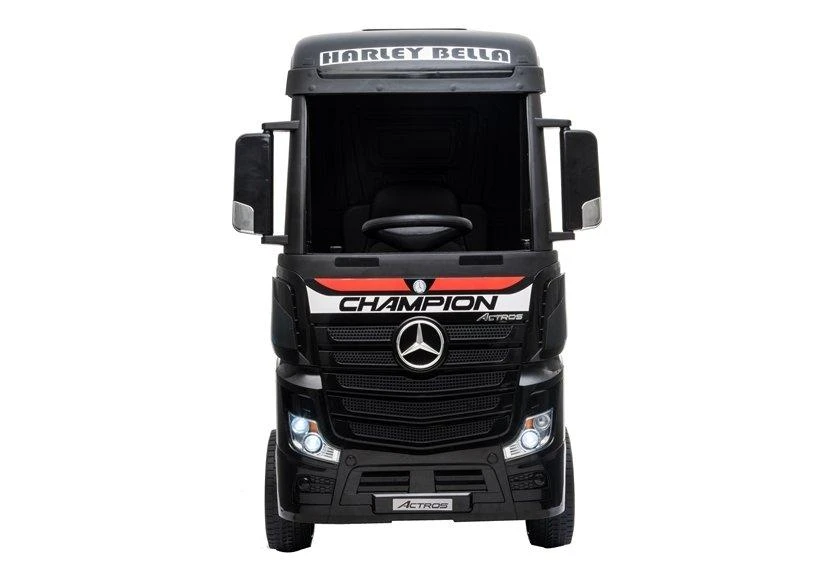 Lean Cars Vaikiškas elektromobilis sunkvežimis Mercedes Actros juodas lakuotas su MP4