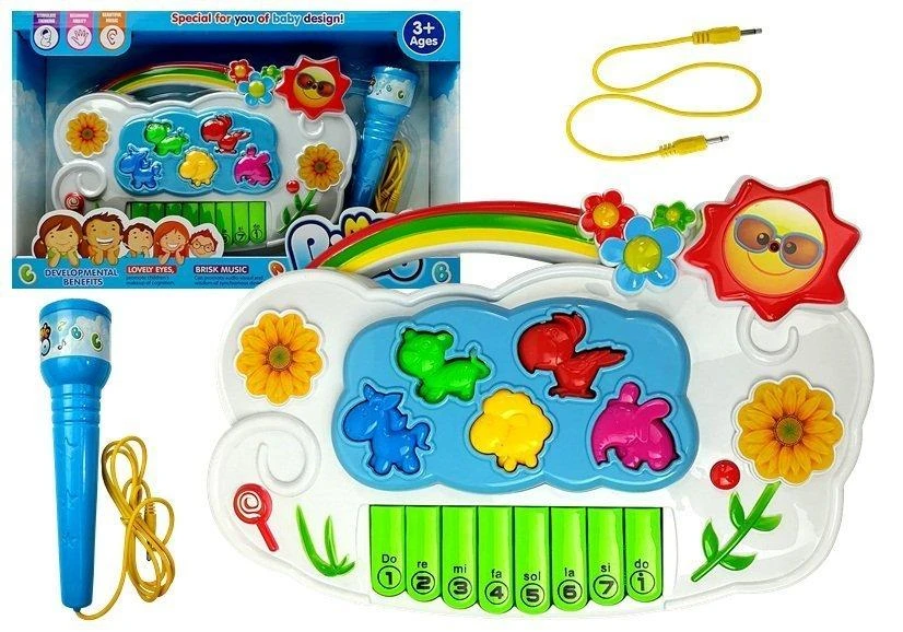 Lean Toys Interaktyvus vaikiškas pianinas su mikrofonu