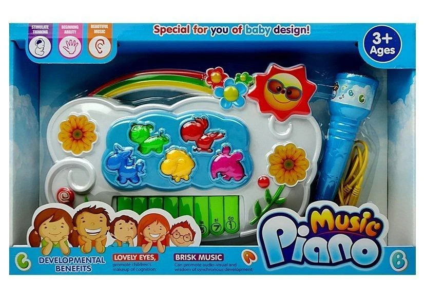 Lean Toys Interaktyvus vaikiškas pianinas su mikrofonu
