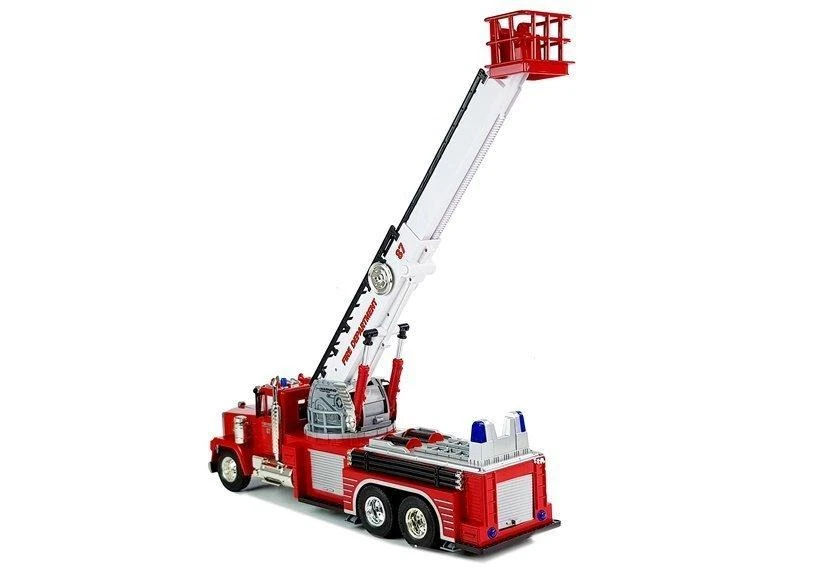 Lean Toys Gaisrinės mašina su nuotoliniu valdymu ir ištraukiama kopėčia, 60 cm, 1:18