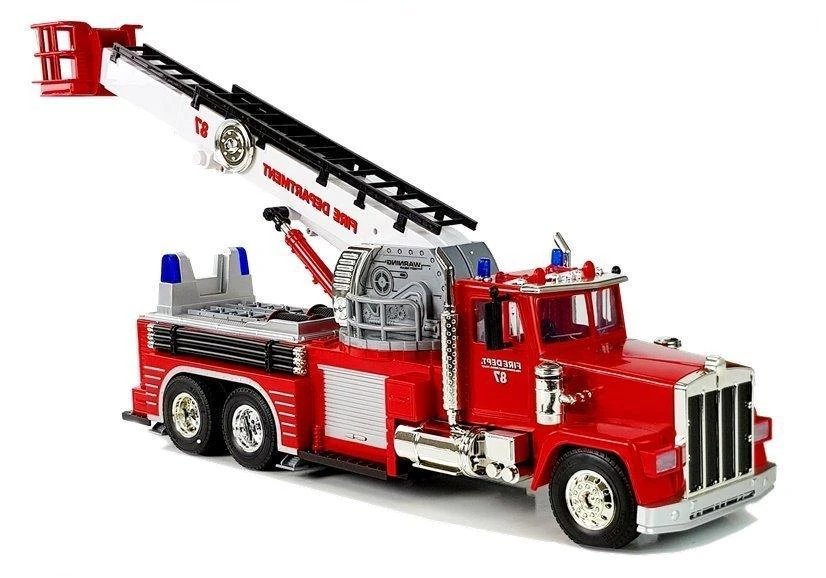Lean Toys Gaisrinės mašina su nuotoliniu valdymu ir ištraukiama kopėčia, 60 cm, 1:18