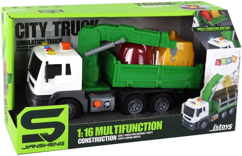 Lean Toys Gaisrinės mašina su priekaba 1:16 su šviesos ir garso efektais