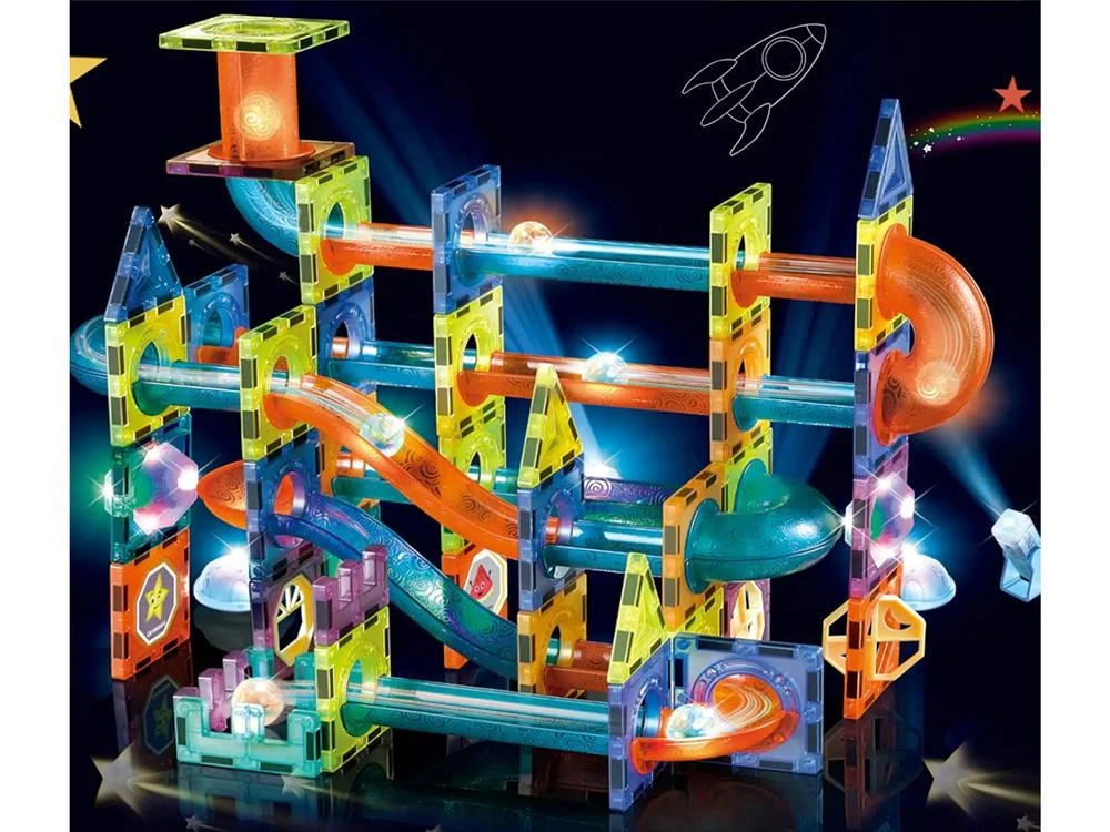 Magnetinis konstruktorius Lean Toys Light Magnetic Blocks, 110 d.