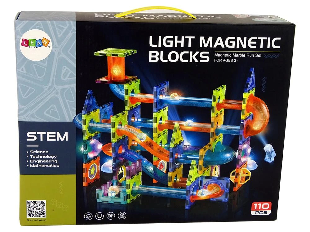 Magnetinis konstruktorius Lean Toys Light Magnetic Blocks, 110 d.