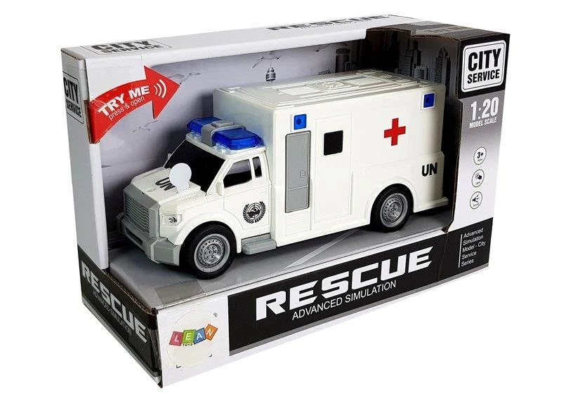 Lean Toys Greitosios pagalbos automobilis su garsais, 1:20