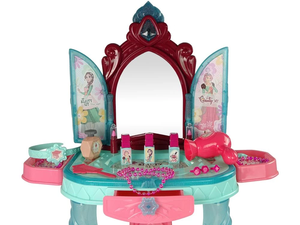 Lean toys kosmetinis staliukas su veidrodžiu ir šviesomis