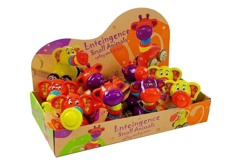 Lean Toys Minkštas žaislas gyvūnas dramblys arba žirafa
