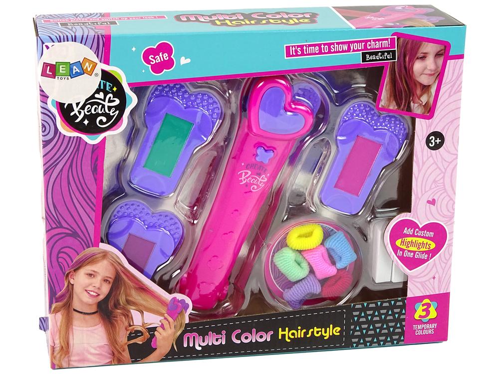 Lean Toys Plaukų rinkinys Dažymo kreidos tiesintuvas vaikams Liekni žaislai