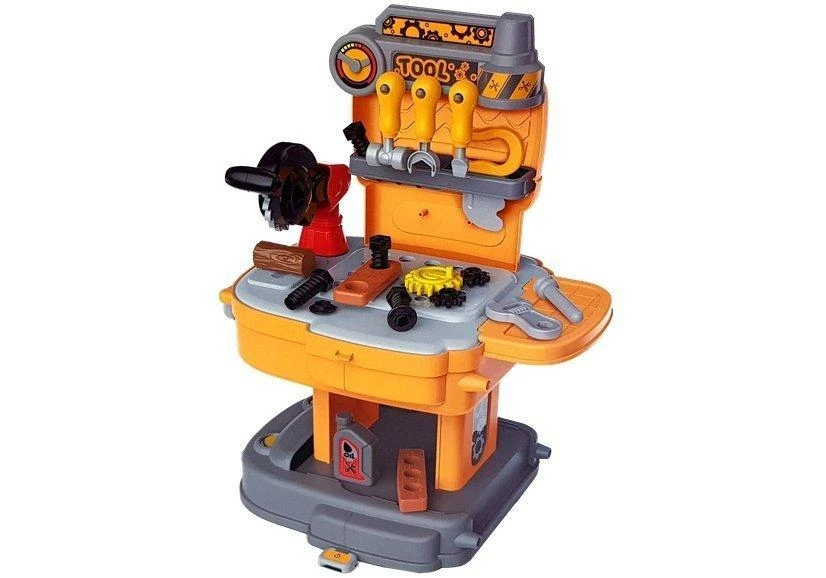 Lean Toys Įrankių rinkinys kuprinėje – dirbtuvės mažajam meistrui