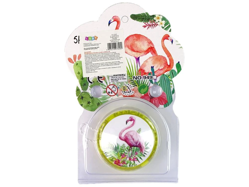 Lean Toys Yoyo su flamingais, geltona