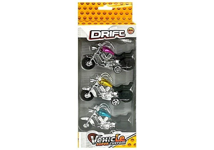 Lean Toys Trijų žaislinių motociklų rinkinys