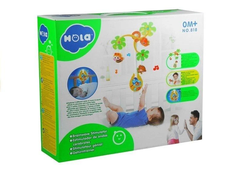 Lean Toys Vaikiška karuselė su muzikos dėžute ir gyvūnų formos pakabukais