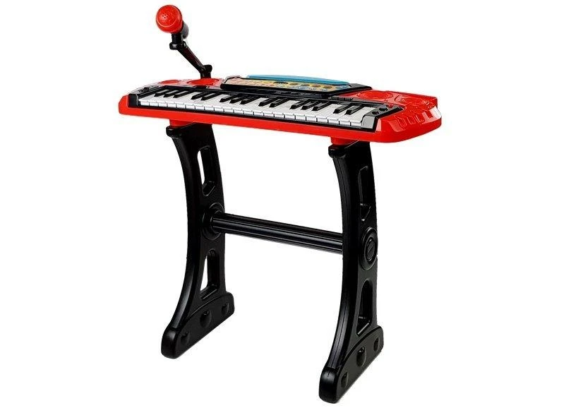 Lean Toys Klaviatūra su stovu, kėdute ir mikrofonu – 37 klavišai, raudona