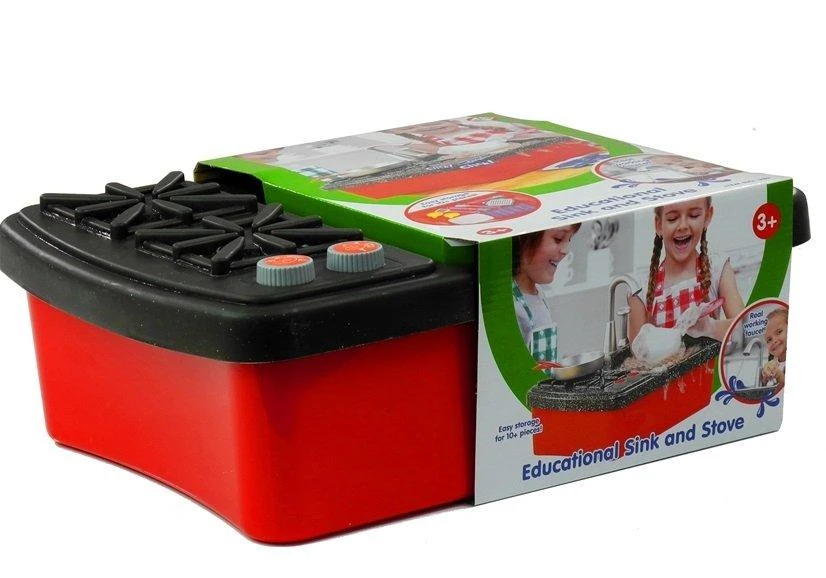 Lean Toys Vaikiška žaidimų viryklė su kriaukle ir priedais