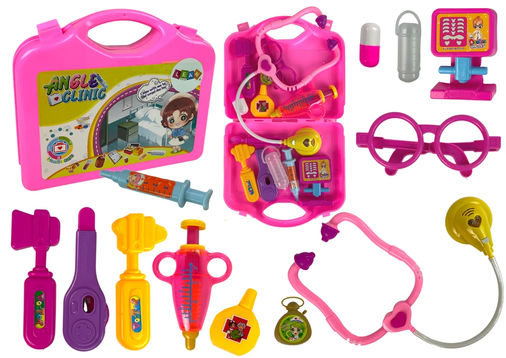 Lean Toys Žaislinis daktaro rinkinys LeanToys su šviečiančiu stetoskopu