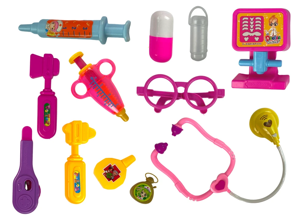 Lean Toys Žaislinis daktaro rinkinys LeanToys su šviečiančiu stetoskopu