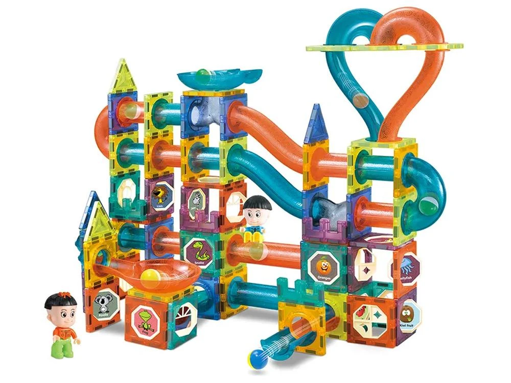 Lean Toys Kamuoliukų trasa su magnetiniais blokeliais, 202 detalės