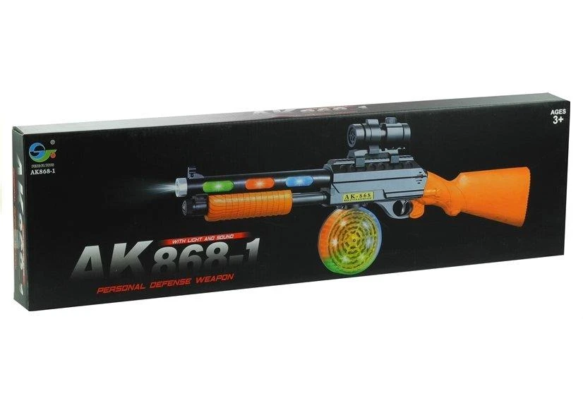 Žaislinis šautuvas Lean Toys AK 868-1 su šviesos ir garso efektais, 60 cm