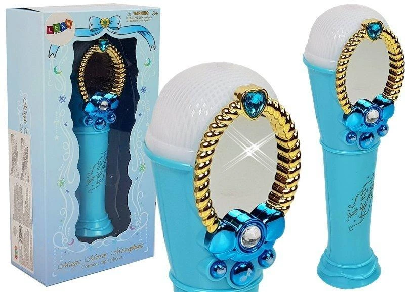 Lean Toys Vaikiškas mikrofonas su veidrodėliu, mėlynas